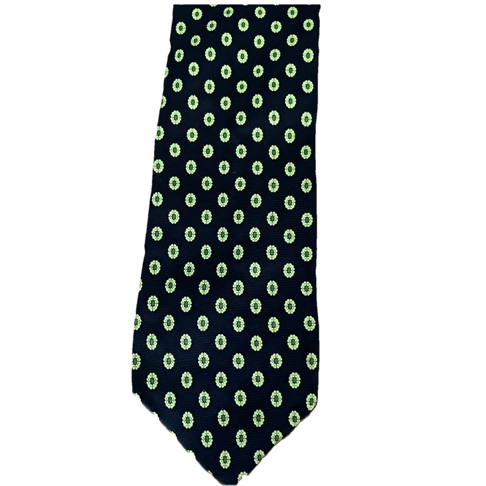 Brooks Brothers 346 Blue Green Geometric‎ Silk Tie